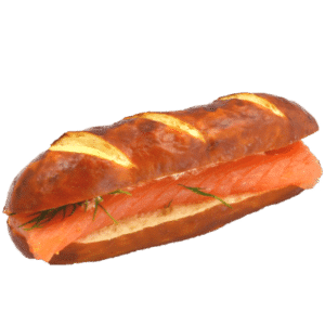 Laugenbrötchen Lachs